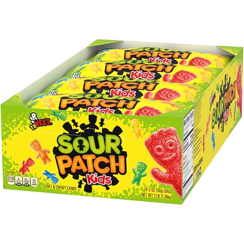 SOUR PATCH KIDS Soft & Chewy Candy, Bulk Candy, 24 - 2 oz Bags