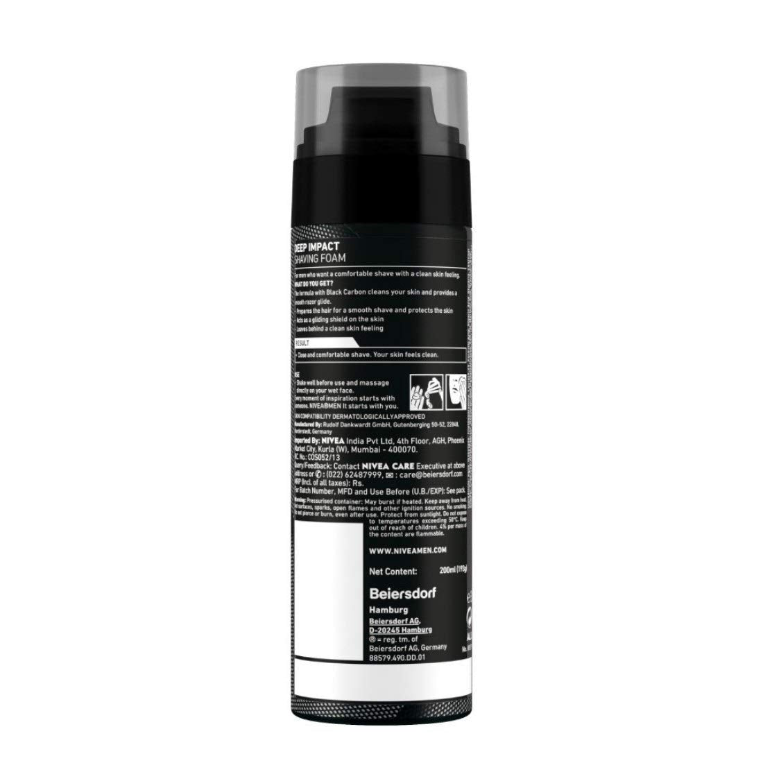 Nivea Men Deep Impact Smooth Shave Shaving Foam, 200ml - India