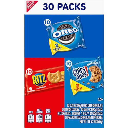 Nabisco Cookies & Cracker Variety Pack, OREO, RITZ & CHIPS AHOY!, 30 Snack Packs