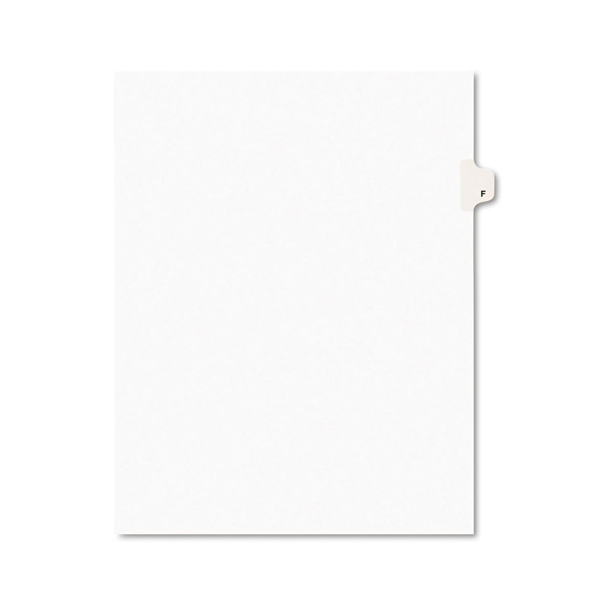 Avery 01406 Exhibit Side Tab Divider, Printed: F, Letter Size, White, 25/Pack