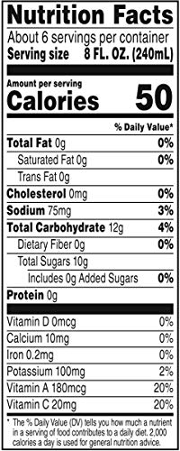 V8 Light Peach Mango, 46 Fl Oz (Pack of 6)