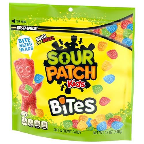 SOUR PATCH KIDS Bites Soft & Chewy Candy, Bulk Candy, 12-12 oz Bags