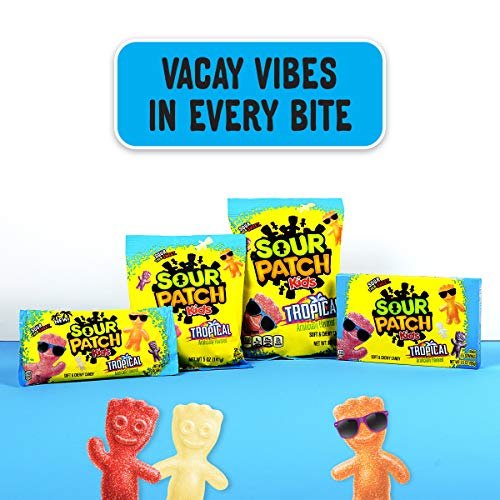 SOUR PATCH KIDS Tropical Soft & Chewy Candy, Bulk Candy, 12 - 3.5 oz Boxes