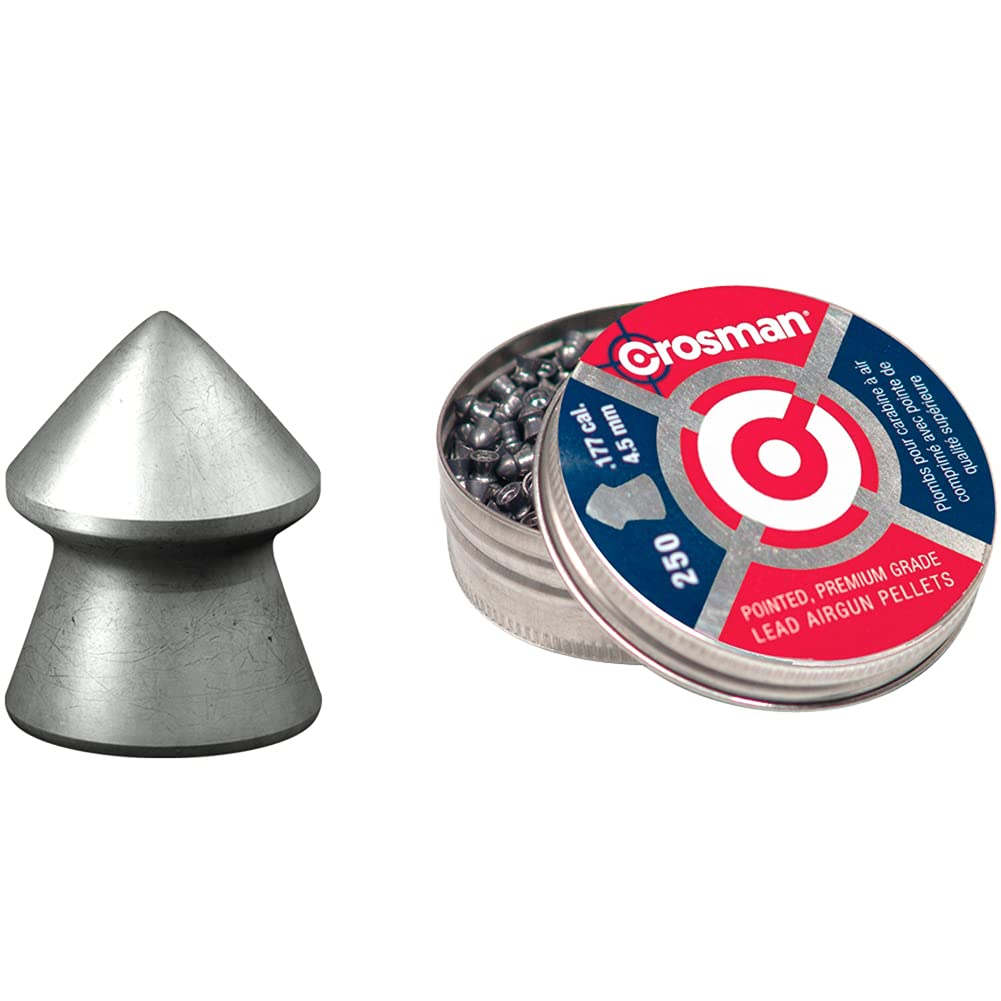 Crosman P177 .177-Caliber Pointed Pellets, 4.5mm, Black(250-Count)