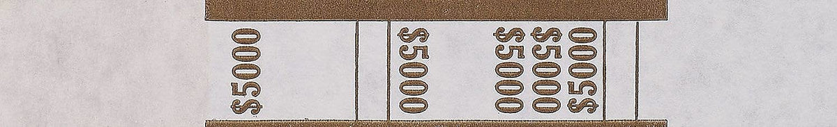 The Coin-Tainer Co. $5000 Currency Band, Brown, 1000 Count (405000), Brown/White