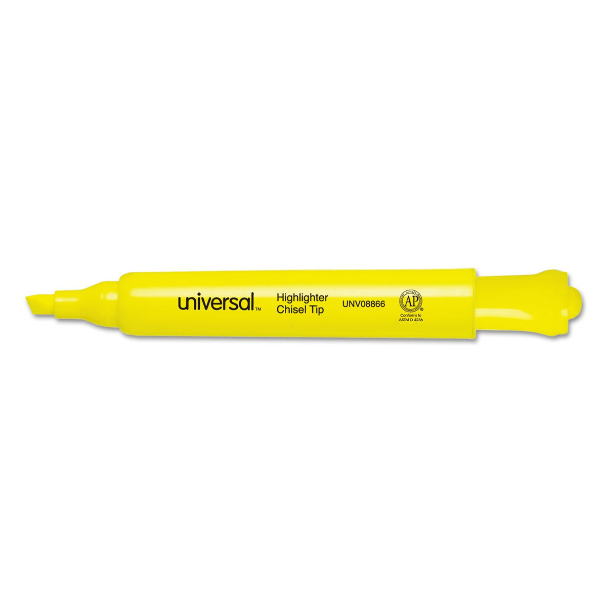 Universal UNV08866 Chisel Tip Desk Highlighter Value Pack - Fluorescent Yellow Ink, Yellow Barrel (36/Pack)