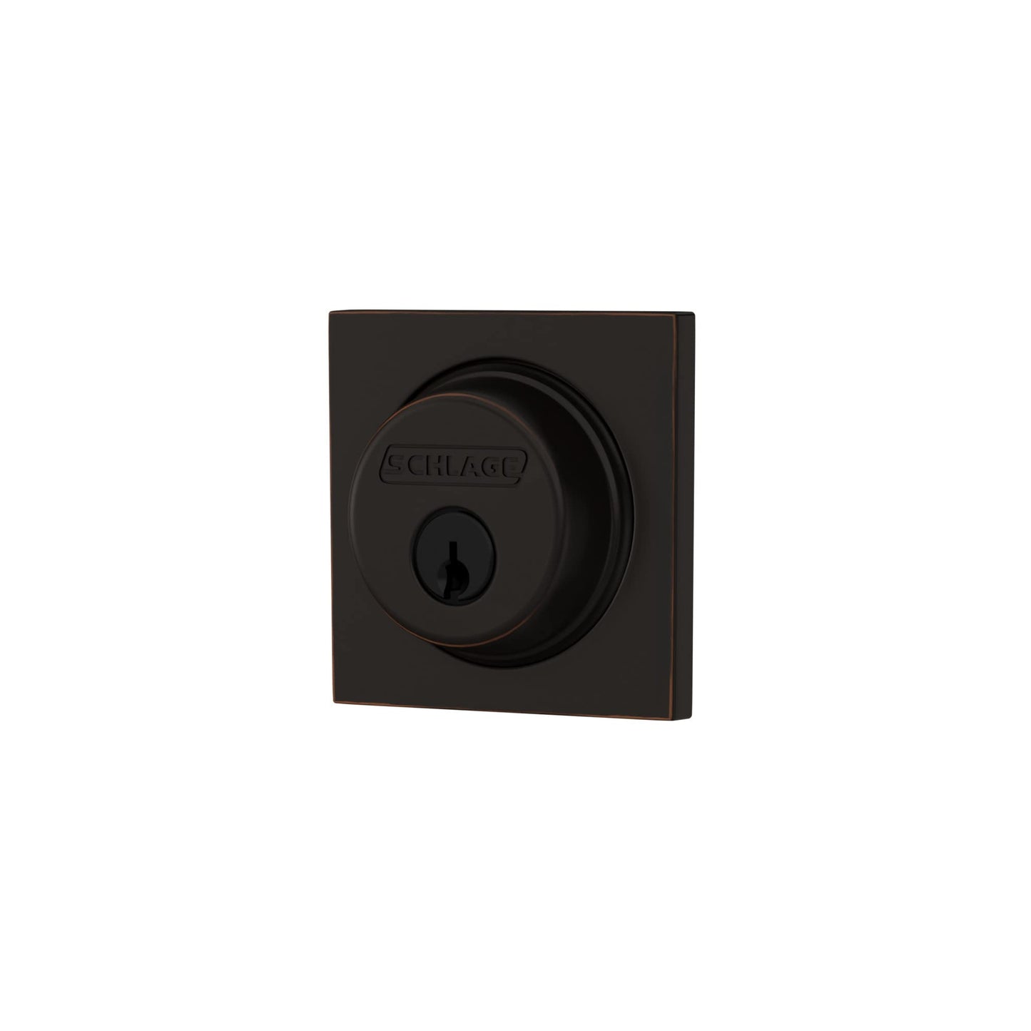 SCHLAGE Lock Company Single Cylinder Deadbolt with Collins Trim, Aged Bronze (B60 N COL 716)