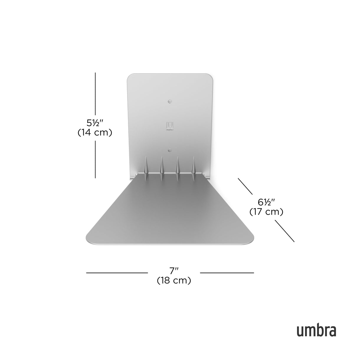 Umbra Conceal Floating Bookshelf, Large, Silver, Set of 3