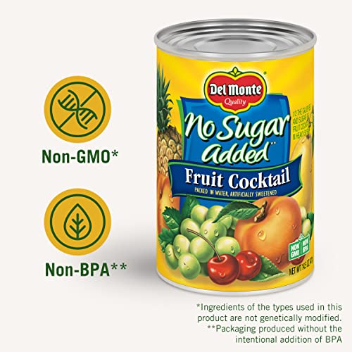 DEL MONTE No Sugar Added Fruit Cocktail, Canned Fruit, 12 Pack, 14.5 oz Can