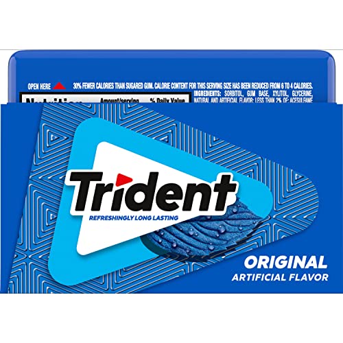 Trident Original Flavor Sugar-Free Chewing Gum, 6 Pocket Packs of 28 Pieces (168 Total Pieces)