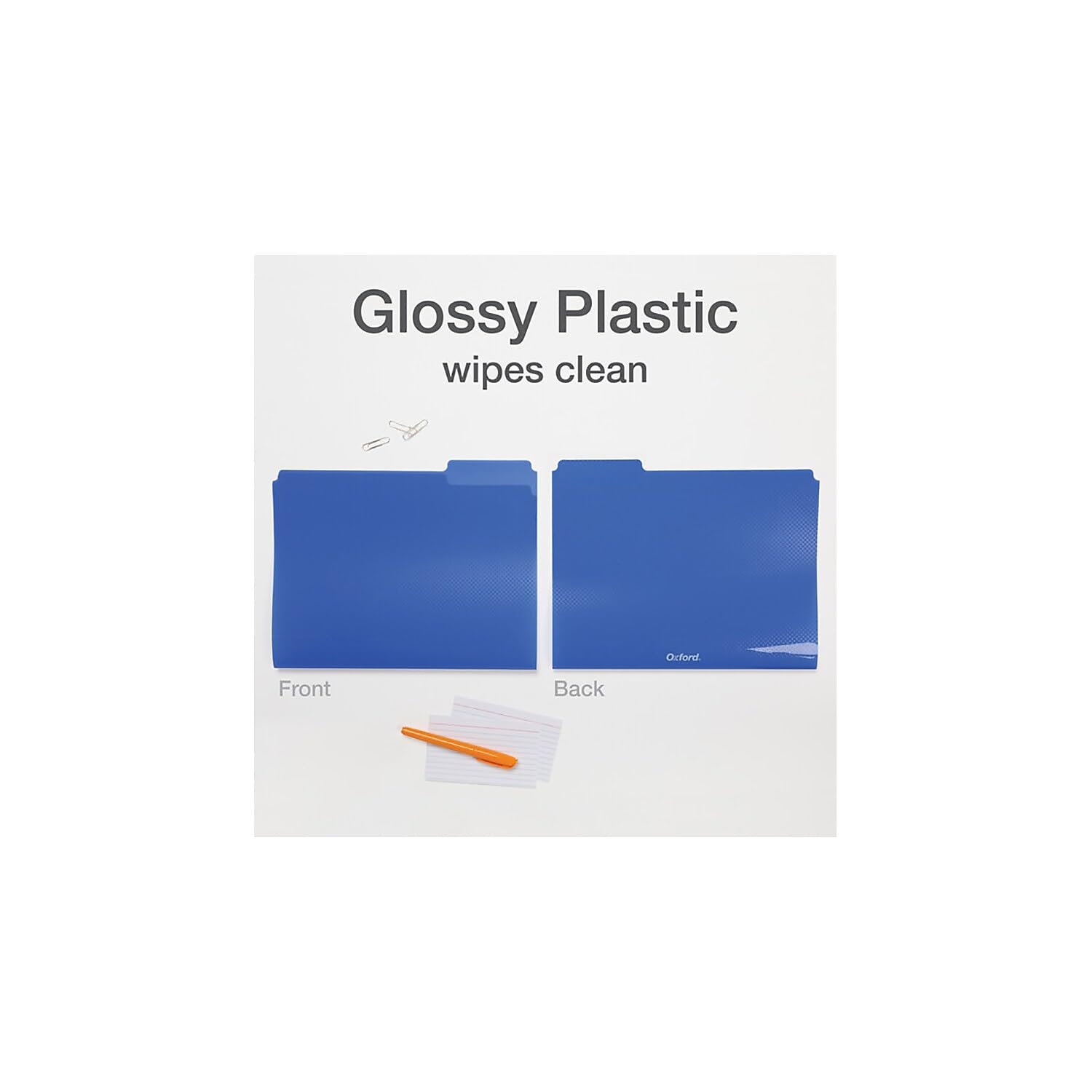 Oxford Poly File Folders, 24 Pack of Plastic File Folders, 1/3 Cut Tabs, for Letter Size Papers, Blue, Red, Orange, Light Blue, Green, Black (52004)