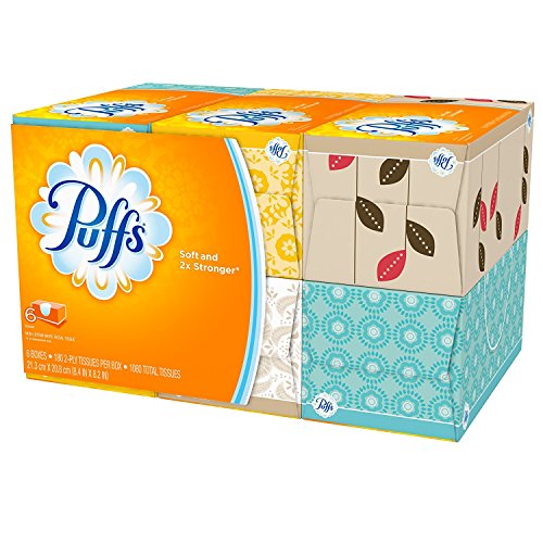 Puffs, Everyday Non-Lotion Facial Tissues, 24 Family Boxes, 180 Tissues per Box (4320 Tissues Total)