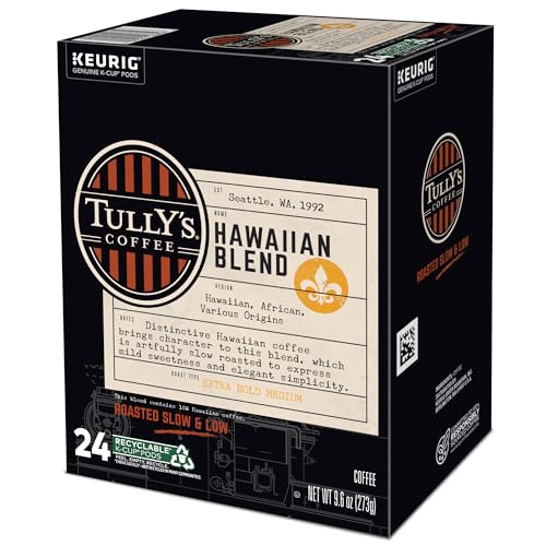 Tully's Coffee Hawaiian Blend Keurig Single-Serve K-Cup Pods, Medium Roast Coffee, 96 Count