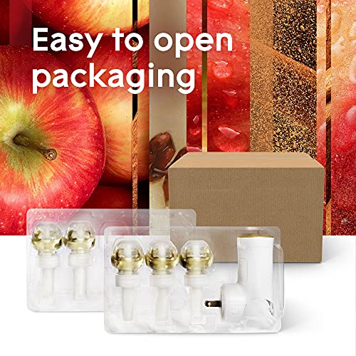 Glade PlugIns Refills Air Freshener Starter Kit, Scented and Essential Oils for Home and Bathroom, Apple Cinnamon, 3.35 Fl Oz, 1 Warmer + 5 Refills
