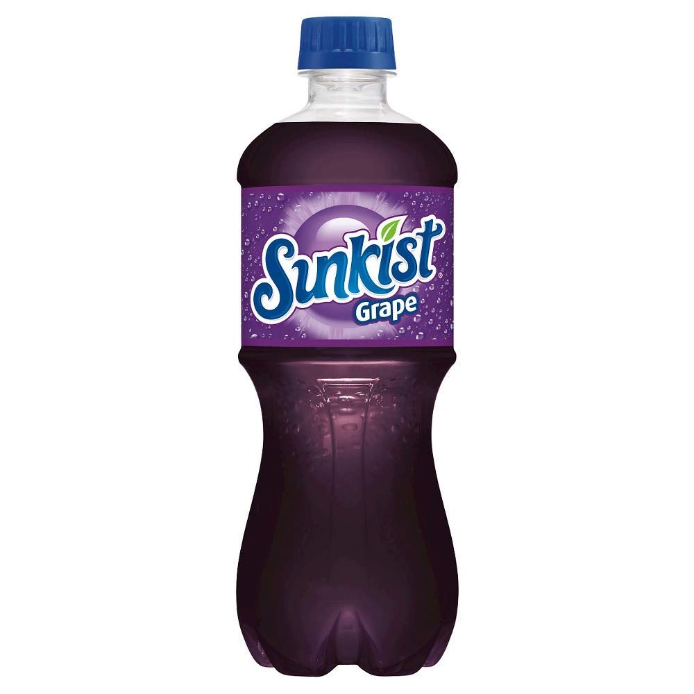 Sunkist Grape 20 oz Bottles (Pack of 10, Total of 200 FL OZ)