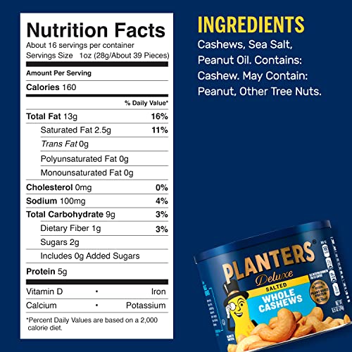 Planters Cashews Whole Salted, 8.5 oz
