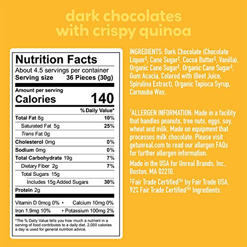 Unreal, Candy Coated Chocolate Crispy Quinoa Gems Bag, 5 Ounce