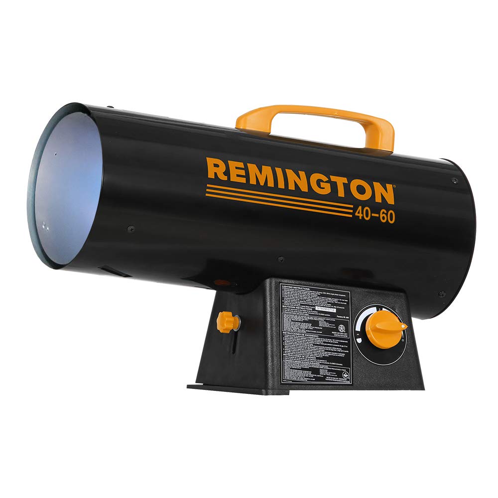 Remington 60,000 BTU Portable LP Propane Space Heater | For Garages, Barns and Workshops up to 1500 Sq feet (REM-60V-GFA-O)