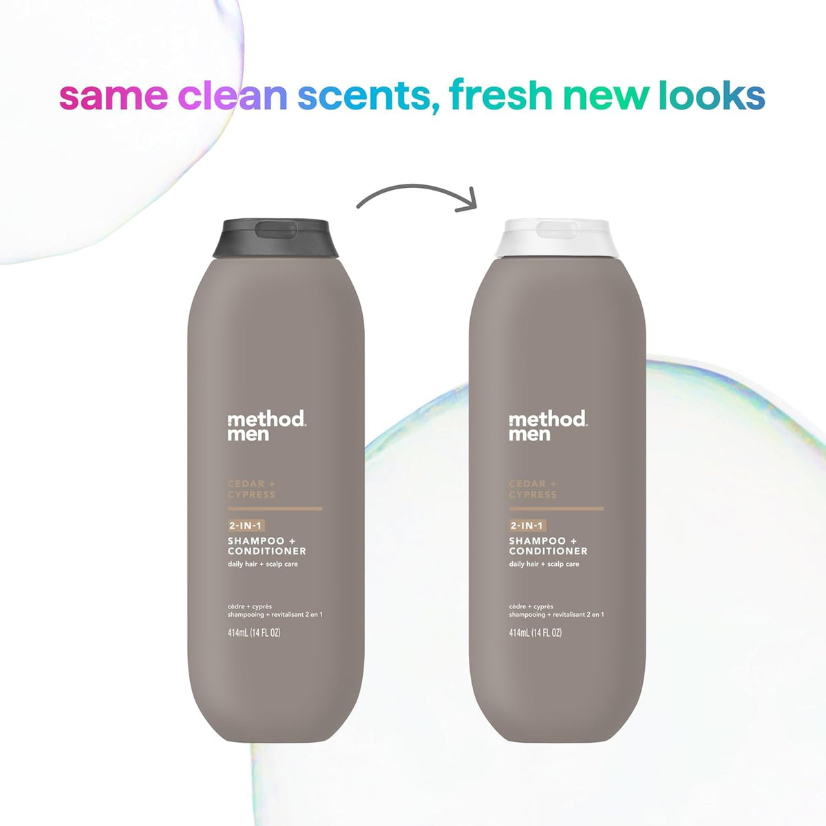 Method Men 2-in-1 Shampoo + Conditioner, Cedar + Cypress, 14 Ounces, Packaging May Vary