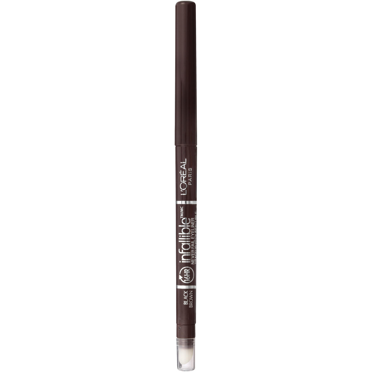 L'Oreal Paris Makeup Infallible Never Fail Original Mechanical Pencil Eyeliner with Built in Sharpener, Black Brown, 0.008 oz., 1 Count