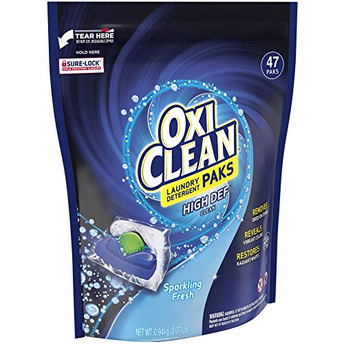 OxiClean High Def Clean Sparkling Fresh Laundry Detergent Paks, 47 Count