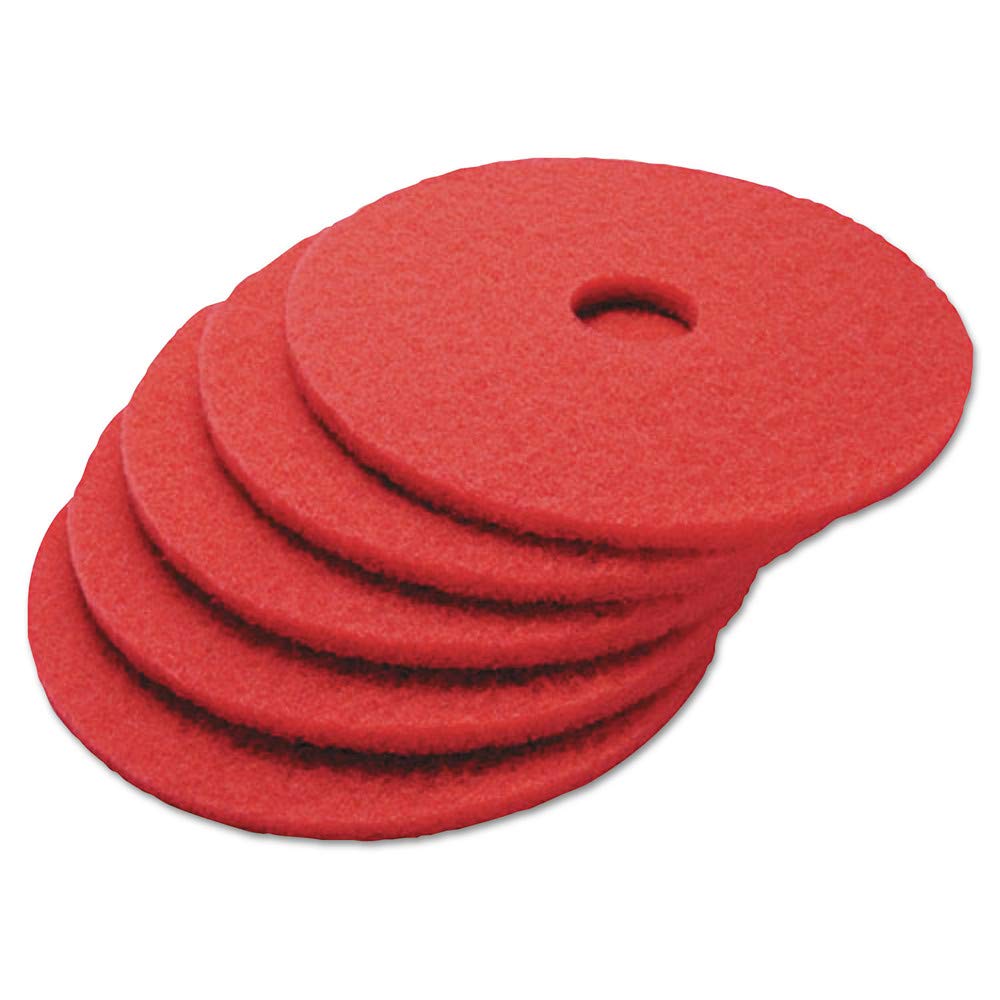 Boardwalk BWK4012RED 12 in. dia. Buffing Floor Pads - Red (5/Carton)
