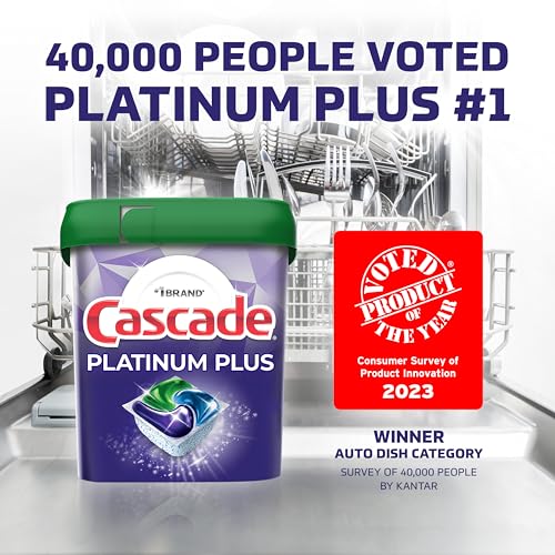 Cascade Platinum Plus ActionPacs Dishwasher Detergent Pods, Dishwasher Soap, Mountain, 52 Count