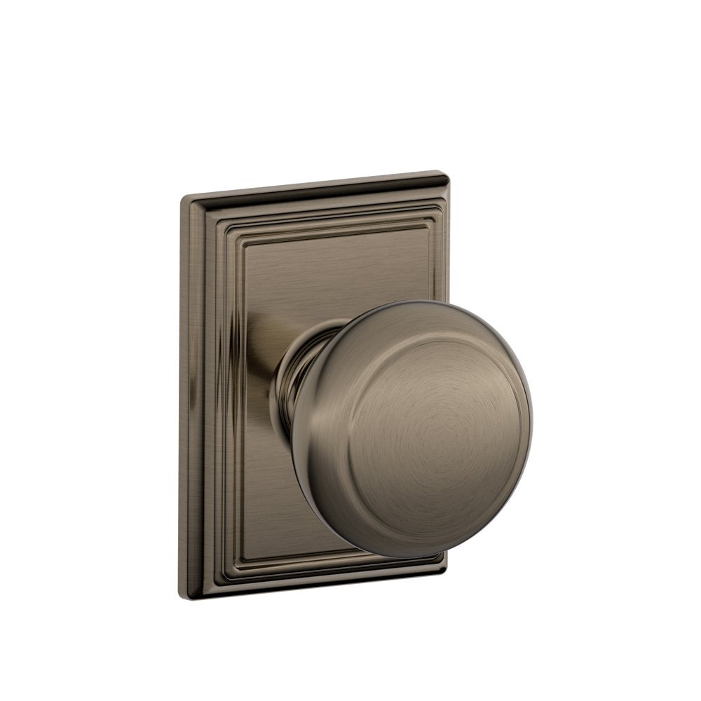SCHLAGE F10AND620ADD Addison Collection Andover Passage Knob, Antique Pewter