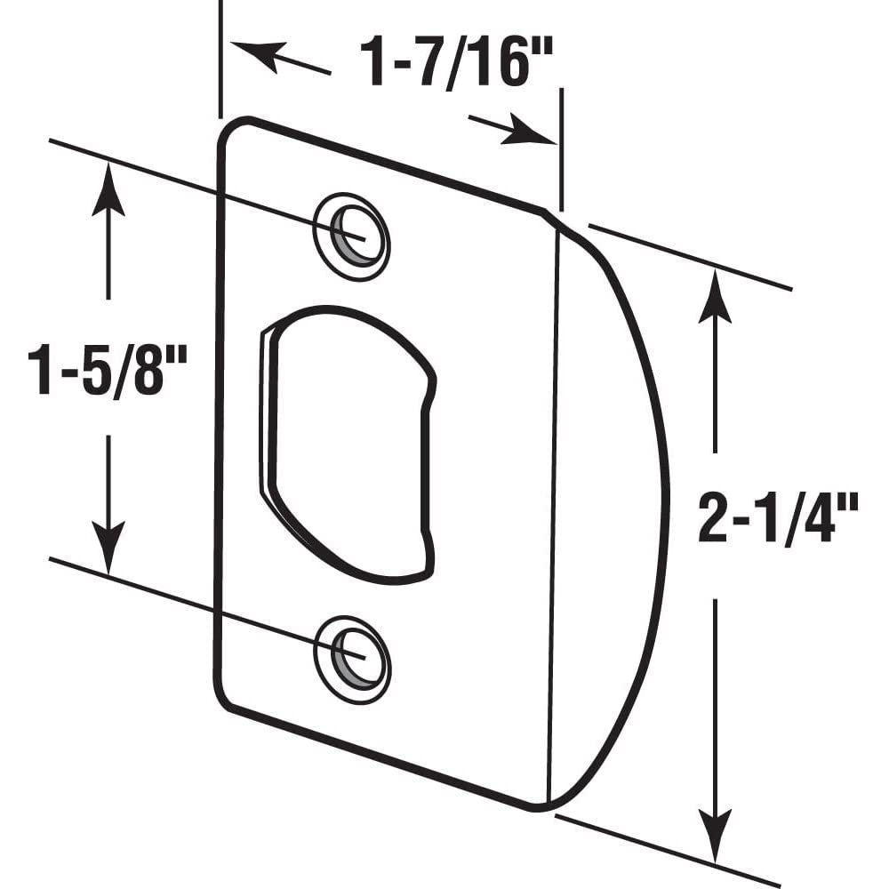 Prime-Line E 2793 Latch Strike Plate, Matte Black Finish (2 Pack)