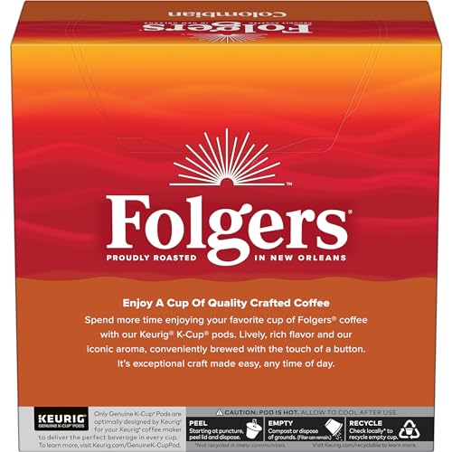 Folgers Colombian Medium Roast Coffee, 128 Keurig K-Cup Pods