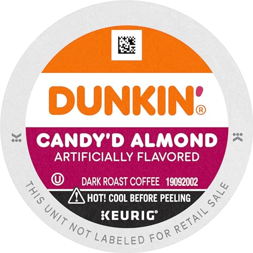 Dunkin' Candy'd Almond Dark Roast Flavored Coffee, 60 Keurig K-Cup Pods