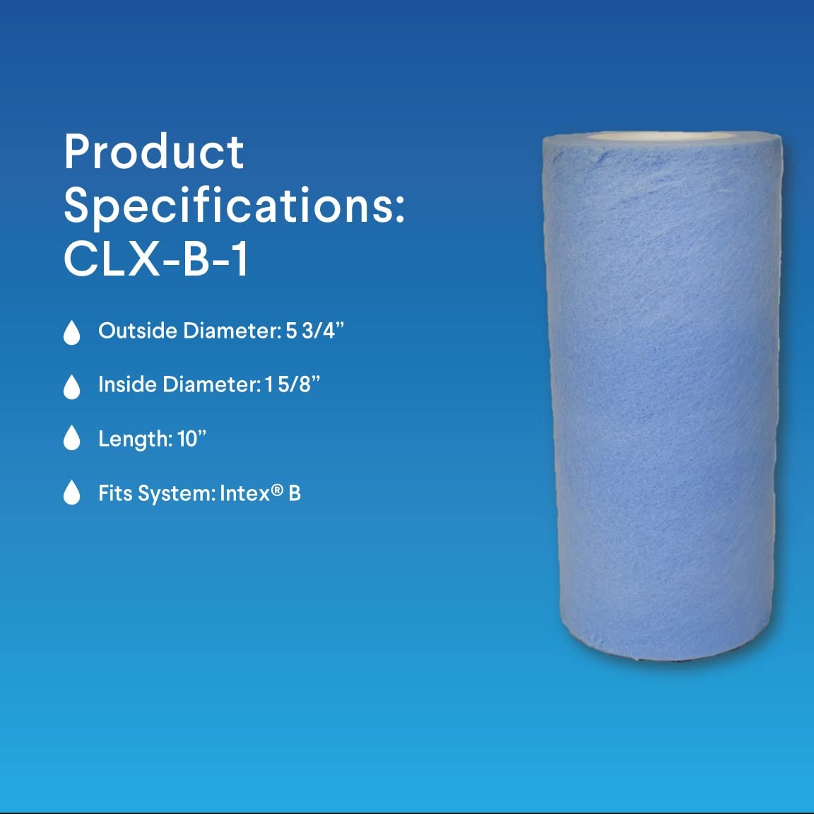 Clorox Pool&Spa Platinum Premium Pool Filtration Replacement for Intex Cartridge B 1-Pack 29005E FC-3752