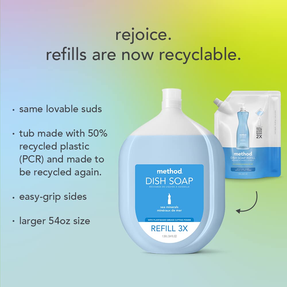 Method Gel Dish Soap, Refill, Lemon Mint, 54 Ounce, 1 pack