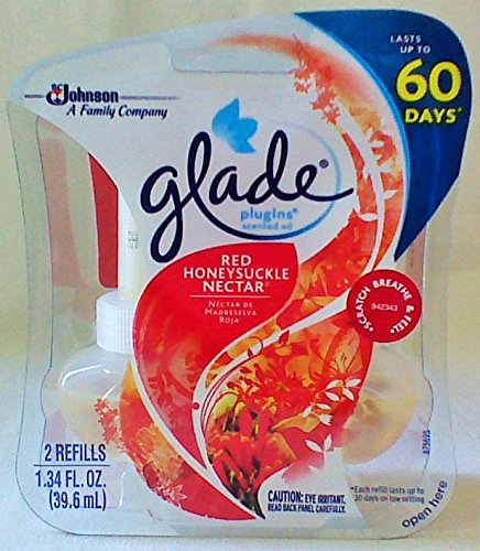 10 Glade Plugins Scented Oil Refill RED HONEYSUCKLE NECTAR NEW In Package HONEY