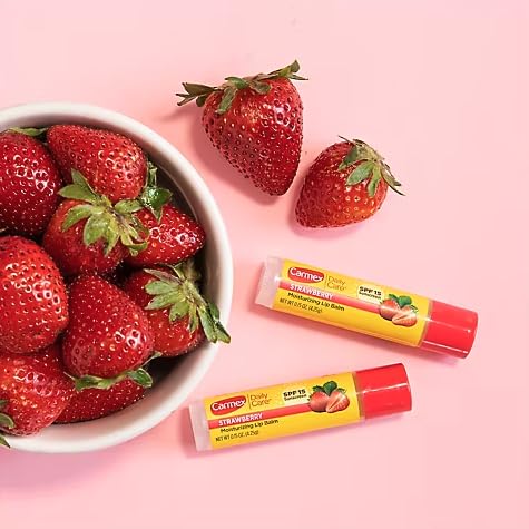 Carmex - 10 Count Variety Pack Daily Care Moisturizing Lip Balm SPF15 (3 Strawberry, 2 Fresh Cherry, 2 Wintergreen) and 3 Classic Lip Balm Medicated SPF15