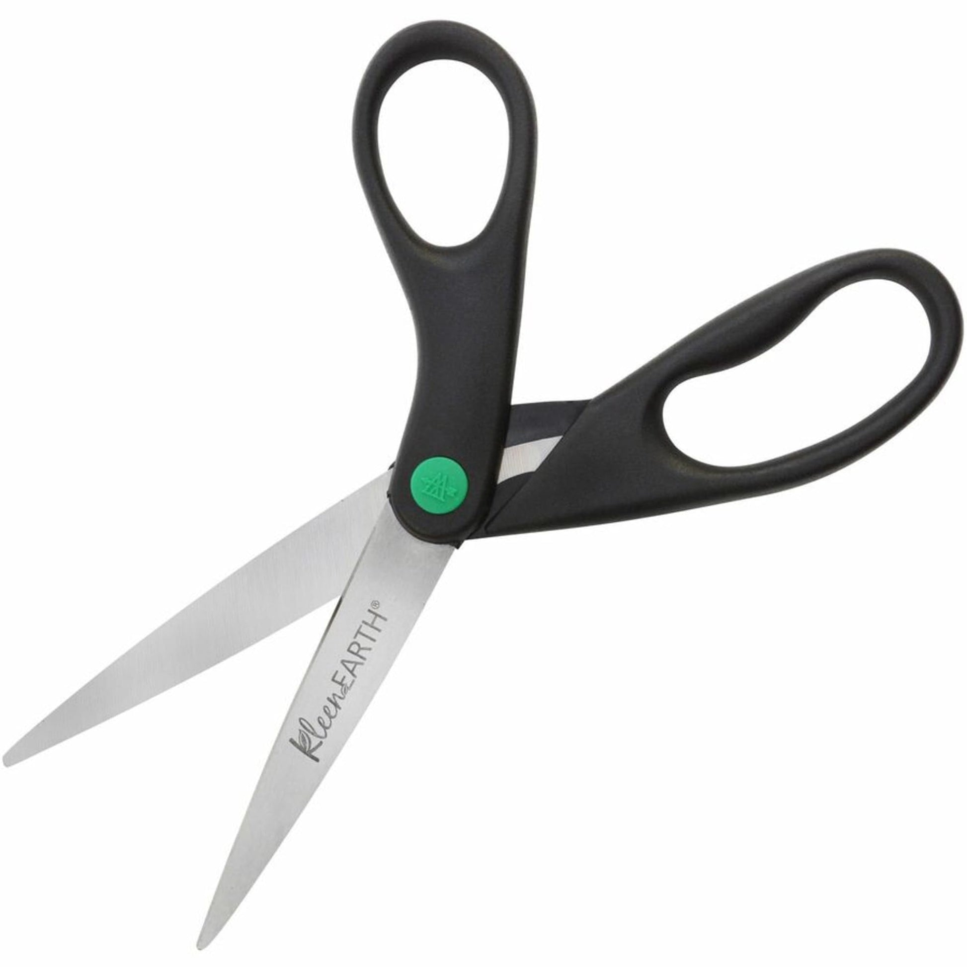 Wescott Kleenearth Recycled Stainless Steel Scissors, 8" Straight, Black (41418)