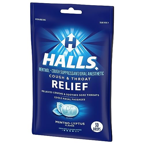 Halls Relief Mentho-Lyptus Cough Drops, 30 Drops (Pack of 2)