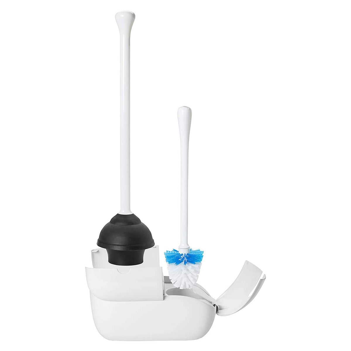 OXO Good Grips Set Toilet Brush & Plunger Combo, Natural rubber, White