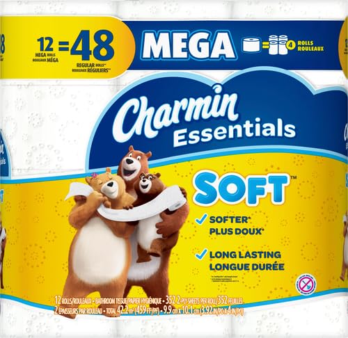 Charmin Essentials Soft Toilet Paper 12 Mega Rolls