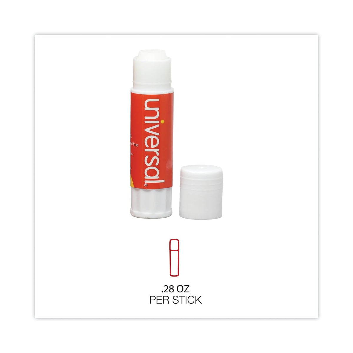 Universal UNV75748 0.28 oz. Glue Sticks - Clear Dry (12/Pack)