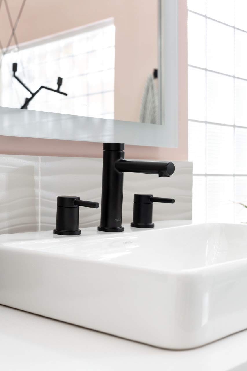 Moen Align Brushed Gold Two-Handle Three-Hole Modern Widespread Bathroom Faucet Trim Kit, Valve Required, T6193BG