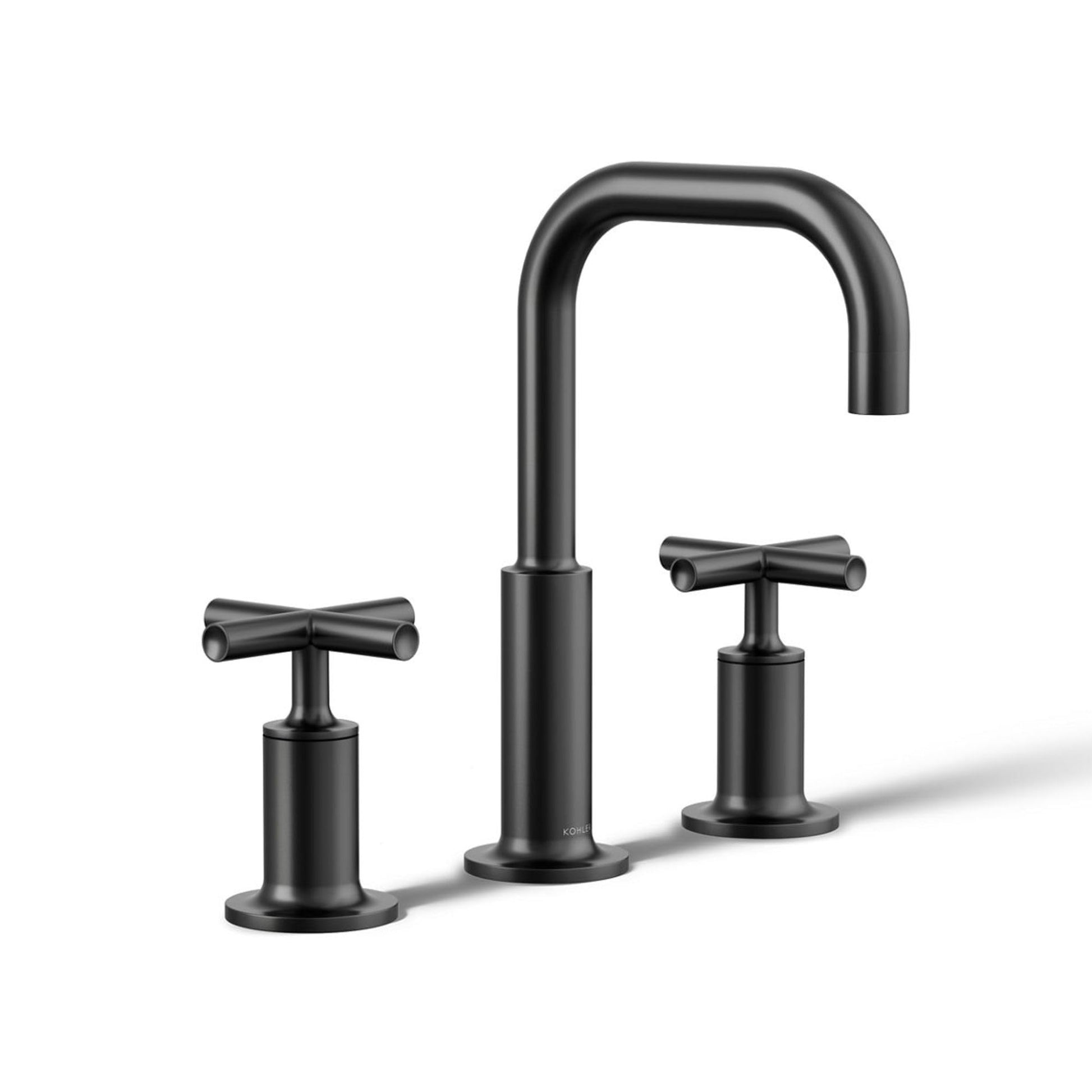 Purist Widespread Bathroom Sink Faucet with Cross Handles, 1.2 gpm Matte Black