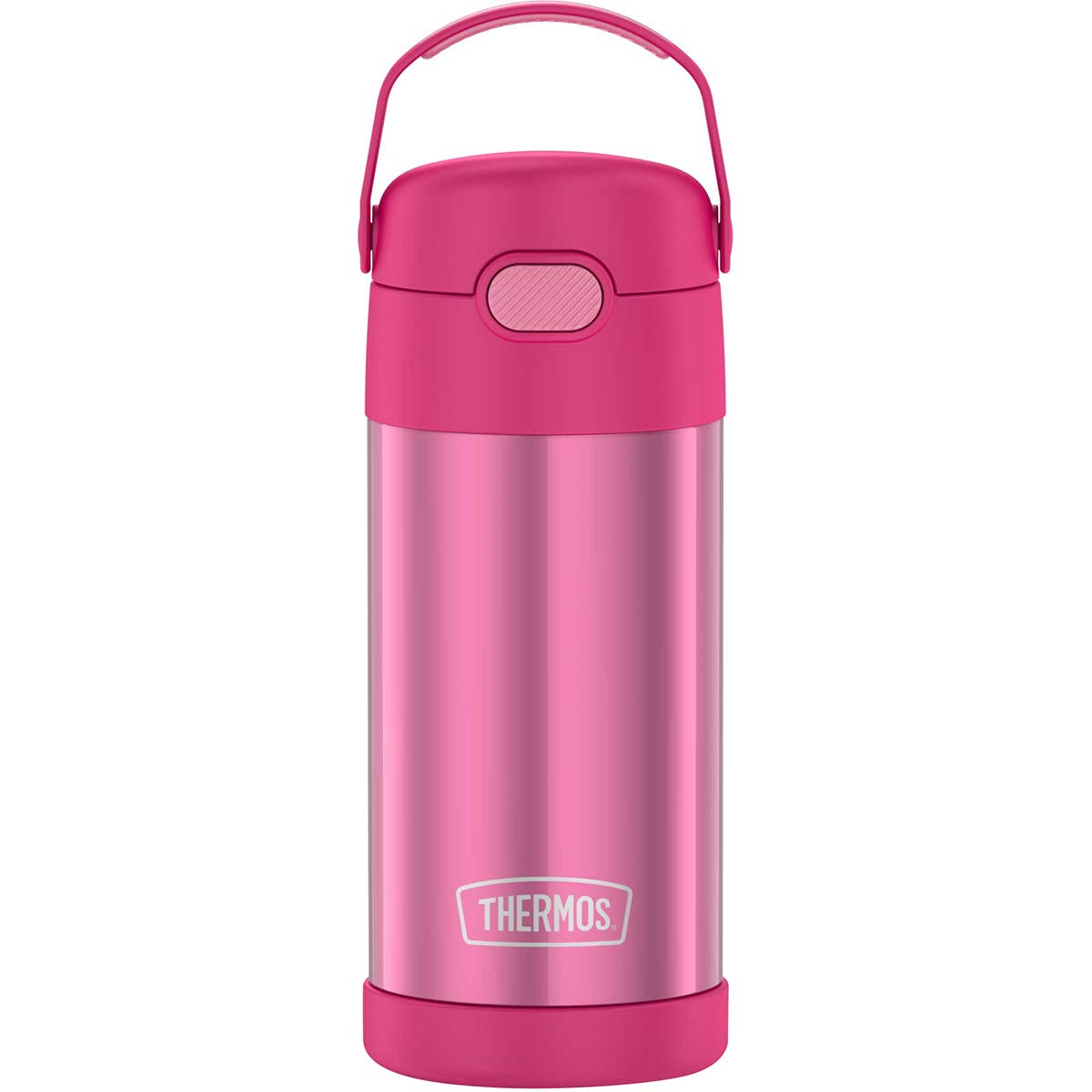 THERMOS FUNTAINER Water Bottle with Straw - 12 Ounce - Kids Stainless Steel Vacuum Insulated Water Bottle with Lid, Pink