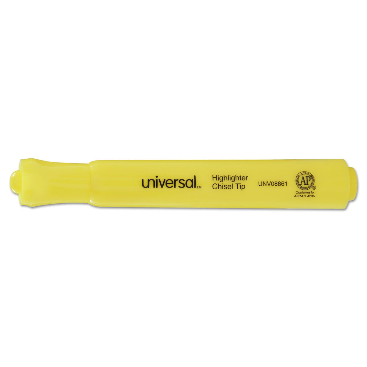 Universal UNV08861 Desk Highlighter Chisel Tip Fluorescent Yellow (1 Dozen)
