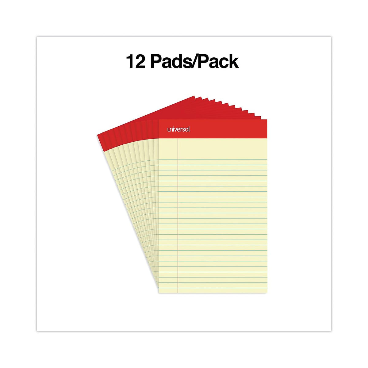 Universal 46200 Perforated Edge Writing Pad, Narrow Rule, 5 x 8, Canary, 50 Sheet (Pack of 12)