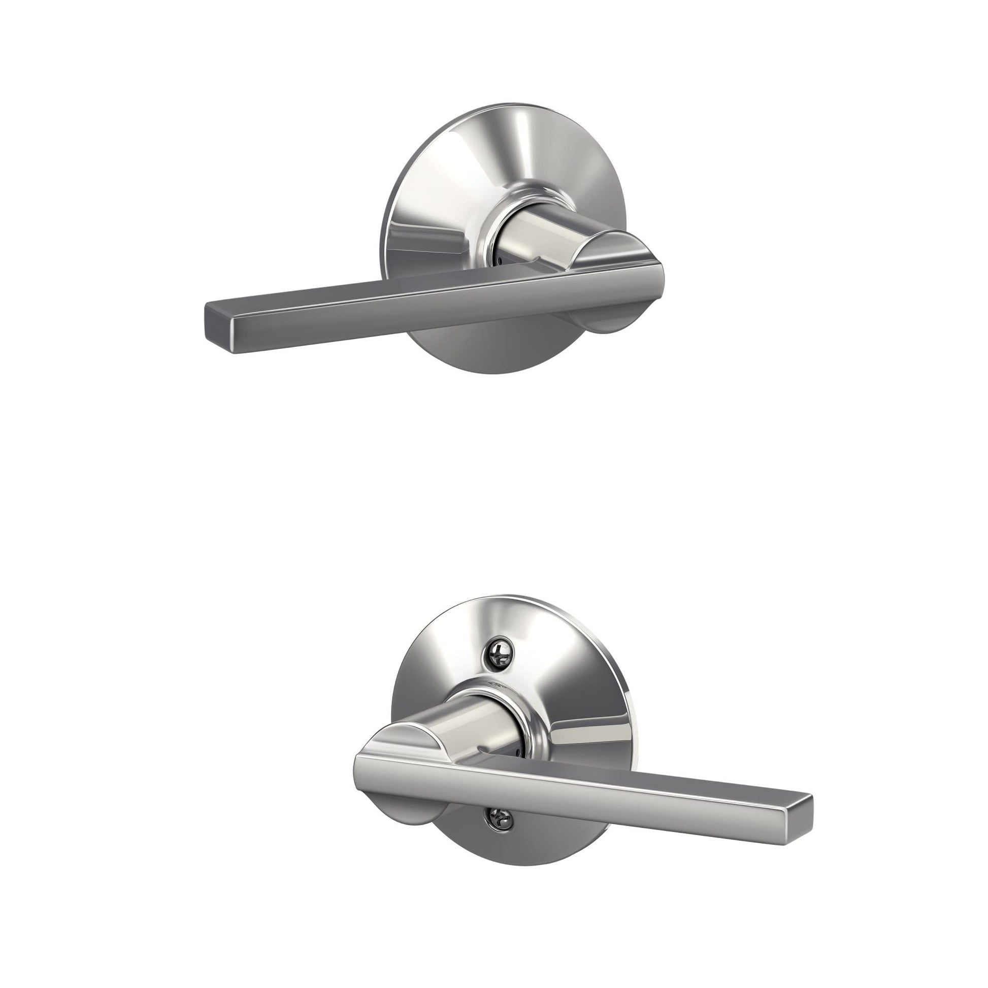 Schlage F10 LAT 625 Latitude Door Lever, Hall & Closet Passage Lock, Bright Chrome