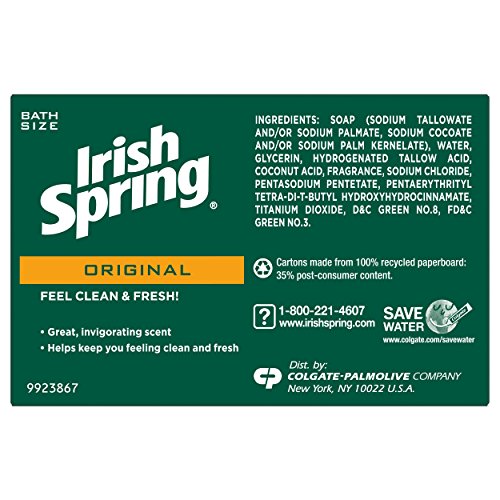Irish Spring Original Deodorant Bar Soap, 12 Count