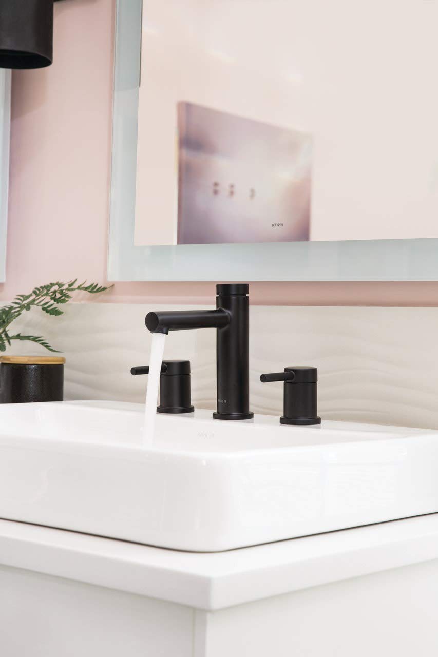 Moen Align Brushed Gold Two-Handle Three-Hole Modern Widespread Bathroom Faucet Trim Kit, Valve Required, T6193BG