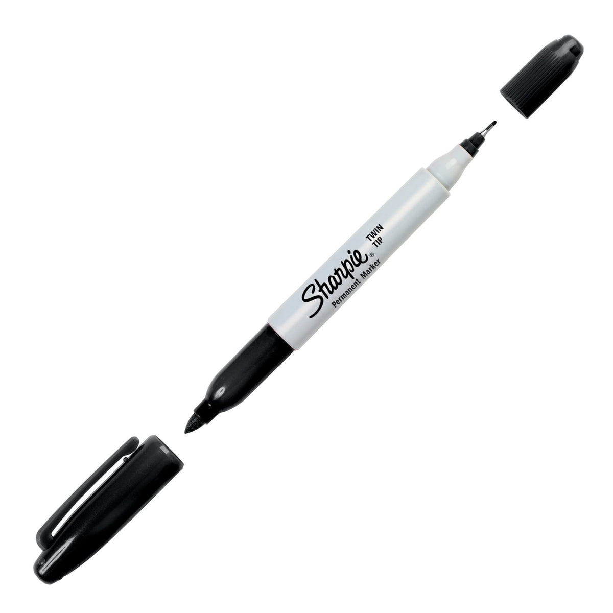 Sharpie Twin Tip Permanent Markers, Fine and Ultra Fine, Black, 12 Count