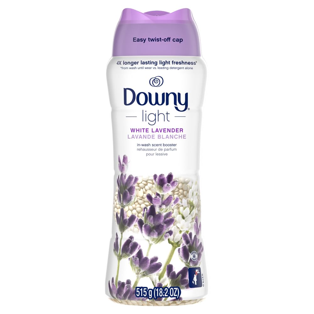 Downy Light Laundry Scent Booster Beads for Washer, White Lavender, 18.2 oz, with No Heavy Perfumes